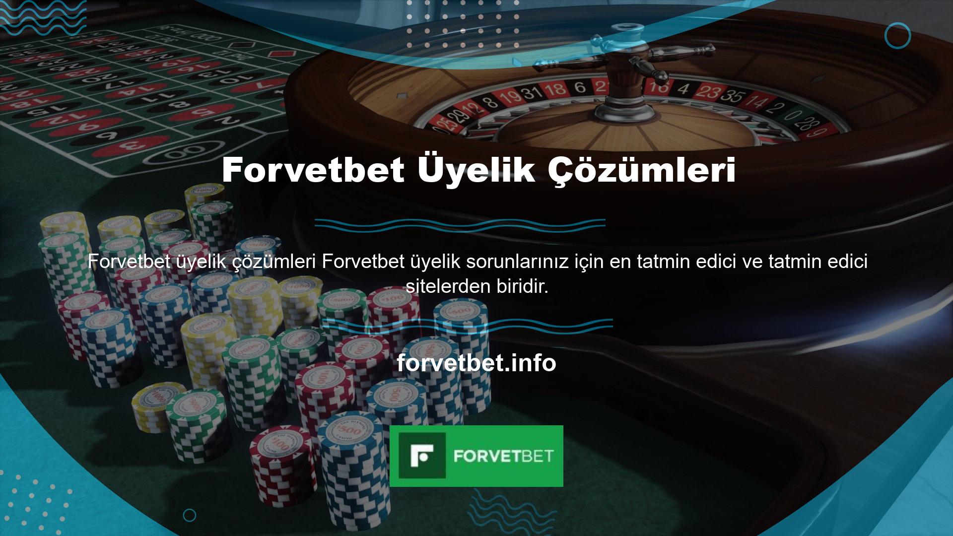 Bazı çevrimiçi casino siteleri gibi Forvetbet katılmak için en az 18 yaşında olmalısınız